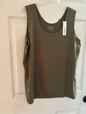 Chico’s Lichen/Olive Green Microfiber Tank Size  4 (20/22-XXL)